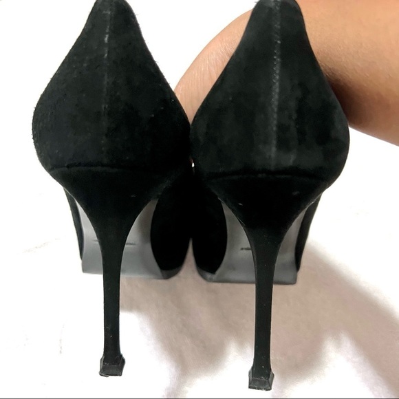 YVES SAINT LAURENT Women's Black Suede Tribtoo 80 Platform Pump Size: 8.5 - Picture 9 of 12